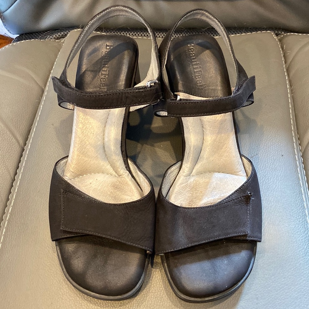 Beautifeel black leather comfortable sandals BN200EH
